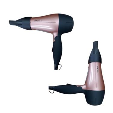 Imagem de Secador de Cabelo Portátil 1200W, Rosa, Bivolt, 2 Velocidades, Tecnologia Iônica, 335g Leve Para Carregar Na Bolsa Dia A Dia Prático Viagens