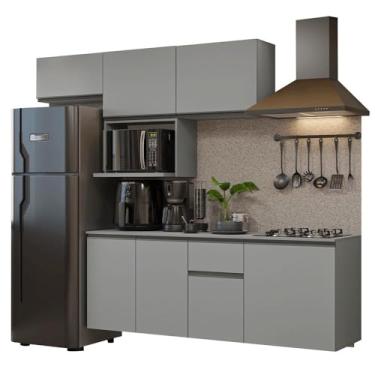 Imagem de Armário de Cozinha Completa 240 cm Suspensa Cinza Nice Madesa 07
