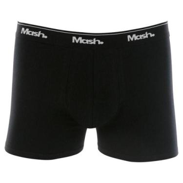 Imagem de Cueca Boxer Mash Masculina Cotton Algodão Elástico, Preto, M
