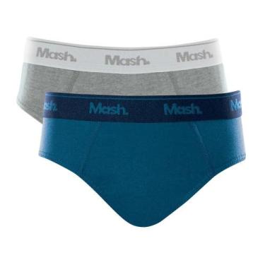 Imagem de Kit 2 Cuecas Slip Algodão Infantil Mash, Cinza mescla claro, M