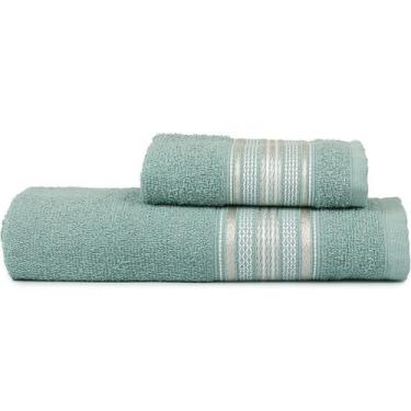 Imagem de Jogo de Toalhas Banho e Rosto Rubi 280g/m² 98% Algodão Atlântica Mar M