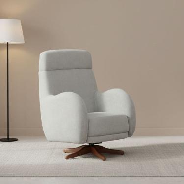 Imagem de Poltrona em Madeira Eucalipto Giratória e Balanço Afeto Verde Claro