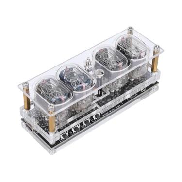 Imagem de Diydeg Relógio Nixie IN12, Relógio Digital Retrô de 4 Dígitos com Memória para Falha de Energia, 10 Modos de Luz Ambiente RGB, Tipo C para Decoração de Mesa, Presente para Amigos (Relógio)