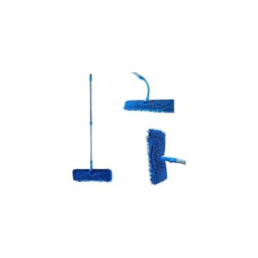 Imagem de Esfregão Flat com Cabo Extensor Flexível, Base 41x13cm, Cabo Ajustável 85-175cm, para Limpeza de Pisos, Madeira, Mármore, Porcelanato