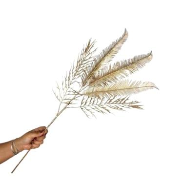 Imagem de Flor Artificial Folha Árvore De Natal Glitter Decoração De Ano Novo(1,Dourado)