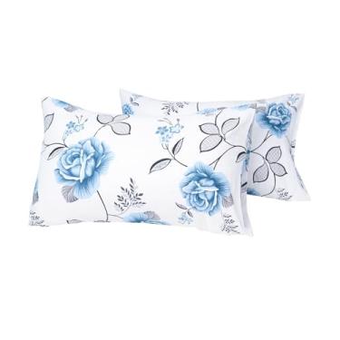 Imagem de WBYCOTBED Capa de almofada branca Queen Size 100% algodão padrão fronha para dormir confortável 50 x 76 centímetros