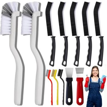 Imagem de Conjunto de 12 escovas de limpeza de fendas, suprimentos de escova de limpeza multifuncional para pia, banheiro, janela, canto, garrafa, bule de chá para ferramenta de limpeza de forno, sem arranhões