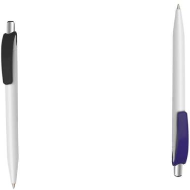 Imagem de Caneta Esferográfica Retrátil, Escrita Azul, Alumínio Reciclado, Refil Tipo Parker, Ponta Touch, Corpo Emborrachado, Ambidestro, Durável (Preto e Roxo)