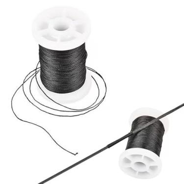 Imagem de KURUGEILI 120 jardas/110 m Fio de servir corda de arco para tiro com arco 3 fios de nylon durável fio de servir para amarrar arco recurvo composto Peep Sight Nock Point Protection