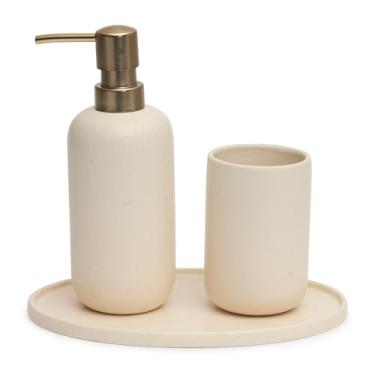 Imagem de Kit Em Ceramica Para Banheiro - 3 Pcs