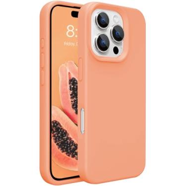 Imagem de Capa de silicone para iPhone 16 Pro Max capa de telefone leve, acabamento fosco liso mamão