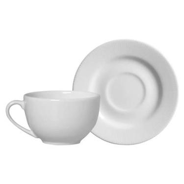 Imagem de Conjunto com 6 Xícaras de Chá com Pires Plissan Relevo 250ml - Alleanz