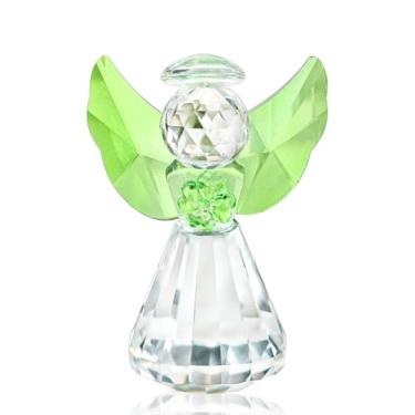 Imagem de H&D HYALINE & DORA Estatuetas de anjo da guarda de cristal feitas à mão estátuas de anjo de vidro presentes para mulheres primavera dia de São Patrício decoração de anjo ornamento colecionável