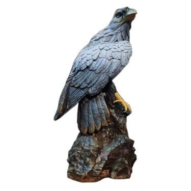 Imagem de Estátua artesanal de latão Falco Rusticolus, escultura criativa realista animal pássaro águia escritório casa sala de estar estudo varanda decoração artesanato coleção ornamento