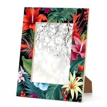 Imagem de Herdesigns Moldura de hibisco tropical floral Hibiscus Hawaii Palm 20 x 25 cm, moldura para foto 20 x 25 cm para pendurar na parede e na mesa, moldura para foto para exibição vertical ou horizontal