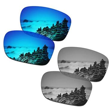 Imagem de SmartVLT Lentes de reposição masculinas de titânio azul gelo e prata para óculos de sol Ray-Ban Chromance RB4264 58 mm