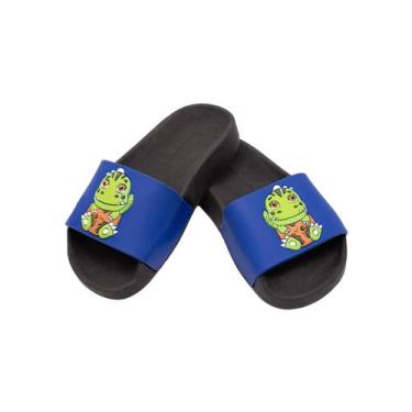 Imagem de Chinelo Slider Infantil Masculino Leve Dinossauro Menino - RSKDIS, Azu