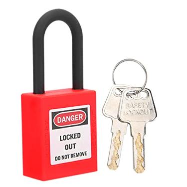Imagem de Generic Dispositivo à Prova de Poeira do Cadeado de Segurança para o Canteiro de Obras, Fechamento Resistente do Fechamento para a Isolação Engenharia, Diâmetro Feixe de 38mm (Vermelho)