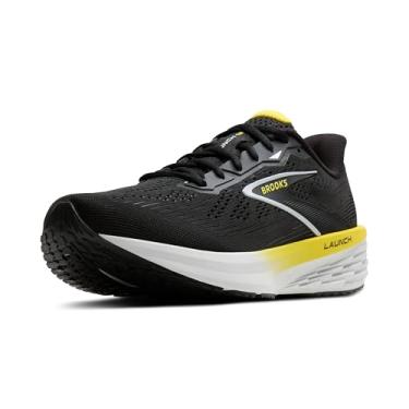 Imagem de Brooks Tênis de corrida masculino Launch 12 Neutral, Preto/Amarelo Cibernético/Ostra, 45