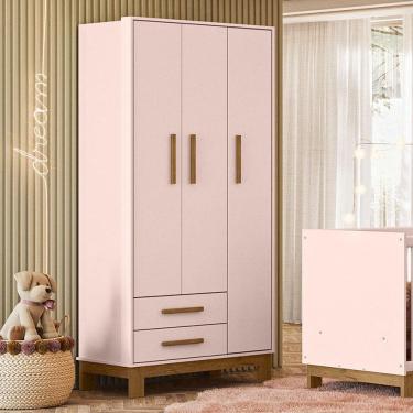 Imagem de Guarda Roupa Infantil Q Encanto Slim 4340 Rosa Acetinado Ambiente - Qmovi