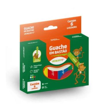 Imagem de Guache em Bastão Caixa com 6 Cores - Leo & Leo