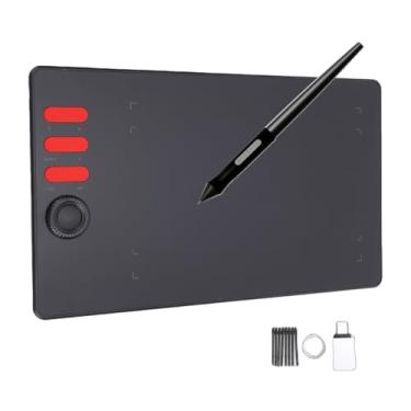 Imagem de Diydeg Tablet de Desenho Gráfico, 4,49x6,81 pol. 16384 Níveis de Pressão 6 Teclas de Atalho e Adaptador Stylus OTG Tablet Gráfico Com Sketchbook Illustrator para Escrita, Ensino, Arte (Q5)