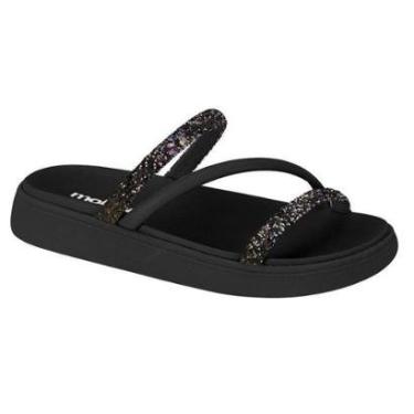 Imagem de Sandália Moleca Flatform Tiras Glitter 5469 121 Slide Leve-Feminino
