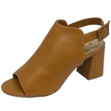 Imagem de Sandália Bottero Couro Salto Bloco Conforto Chic Feminina-Feminino