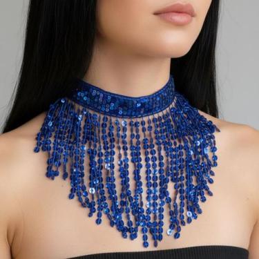 Imagem de Colar Gargantilha Franja Paetê Dança/ Carnaval - AB85 - Atelier Patric