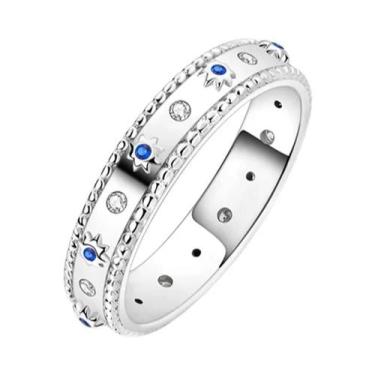 Imagem de Anel De Prata Esterlina 925 Feminino Com Design De Vaga-lume E Rosa Va