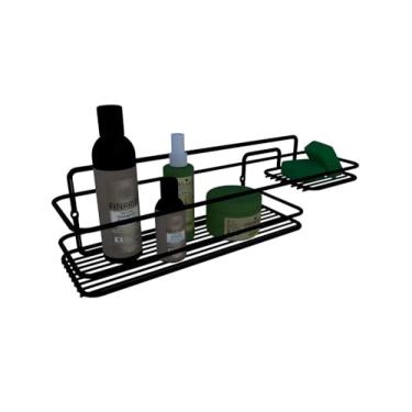 Imagem de Suporte Fixo Porta Shampoo Sabonete Banheiro Aço Reforçardo