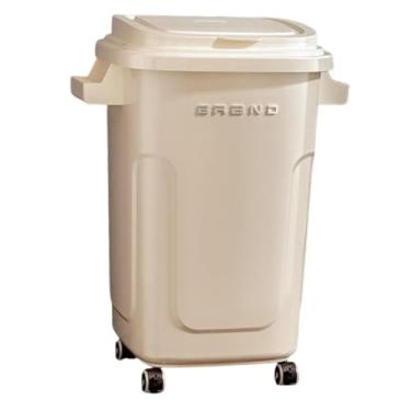 Imagem de Ｂｅｓｇａ Lixeira, simples e grande, com abertura frontal, ideal para banheiro, cômoda, escritório, quarto e cozinha, Cream 73 L