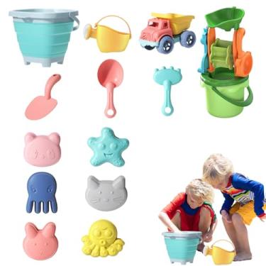 Imagem de Brinquedos de Areia - Jogo Portátil De Verão Ao Ar Livre Com Conjunto De Balde E Pá,Conjunto de Brinquedos para Caixa de Areia - para Piscina Quintal Parques Jardim Exterior Brincadeiras