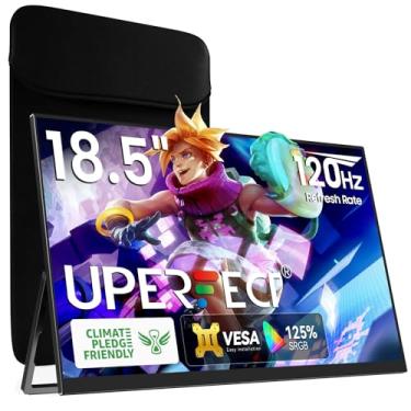 Imagem de UPERFECT Monitor Portátil de 18,5" 120 Hz 100% Srgb 1080P com Vesa e Suporte 180 ° Ajustável Ultrafino e Leve Sem Moldura Fhd Freesync Ips Hdr Gaming Display, Segundo Monitor de Viagem para Laptop