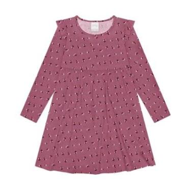Imagem de Vestido Infantil Manga Longa Liberty Rosa Floral Alakazoo-Feminino