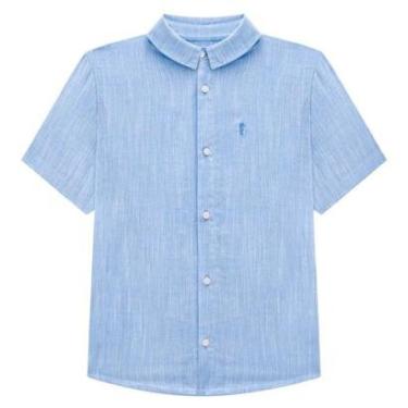 Imagem de Camisa em Linho Infantil Menino Manga Curta Onda Marinha-Masculino