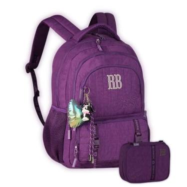 Imagem de Kit Mochila Costas Rebecca Bonbon Teen E Estojo Box Escolar, Lilás