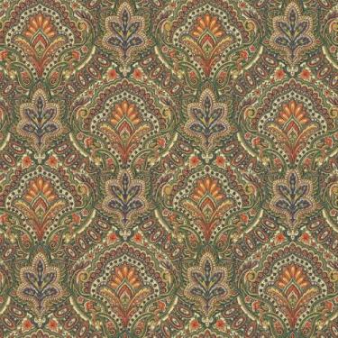 Imagem de Papel de parede autoadesivo vintage damasco, cinza e dourado, revestimento de parede decorativo à prova d'água para quarto e banheiro, 17,3 x 118 polegadas