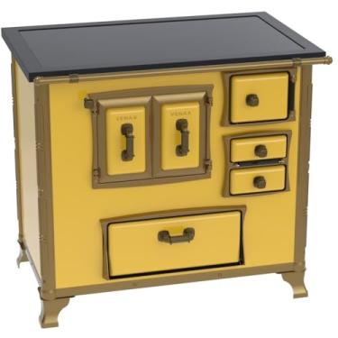 Imagem de Fogão a Lenha GII N 2 Renaissance Premium Amarelo Saida Esquerda