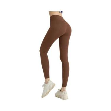 Imagem de Calças De Yoga De Nylon De Cintura Alta Para Mulheres, Leggings De Fit