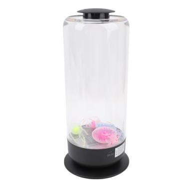 Imagem de EBTOOLS Lâmpada de água-viva, Luz LED de Mudança de 7 Cores Com Controle Remoto e 3 Velocidades de Fluxo de água, Motor Silencioso Sem Escova para Presentes de Decoração de Quarto de (BLACK)