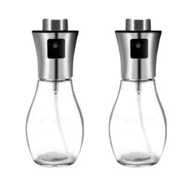 Imagem de Kit 2 Porta Azeite 200ml Frasco Spray para Cozinha, Dispensing Bottle em Garrafa de Vidro para Óleo e Vinagre, Azeiteiro Tipo Galeteiro de Vidro (2 Pecas)