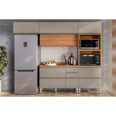 Imagem de Cozinha Modulada Demóbile 4 Peças Proença C4P199 Nogueira Touch/Nude P