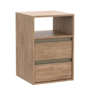 Imagem de Mesa de Cabeceira 100% MDF 2 Gavetas 1 Nicho - Belmax