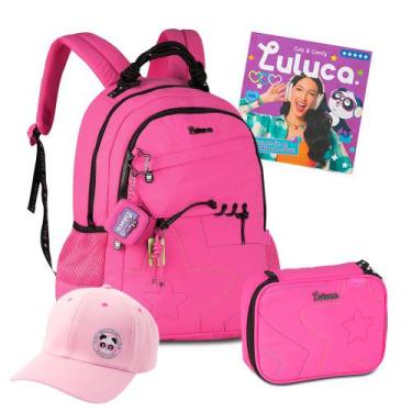 Imagem de Kit Mochila Juvenil Volta As Aulas Luluca Estojo Box 36 Pens, LU27030 