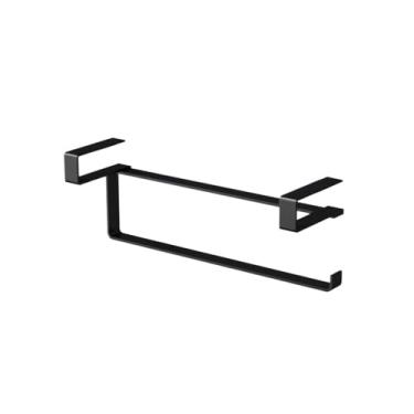 Imagem de Suporte de rolo de papel de cozinha, suporte de rolo de cozinha embaixo do armário, suporte de toalha de papel montado na parede de cozinha, suporte de rolo de cozinha para banheiro e cozinha (preto)