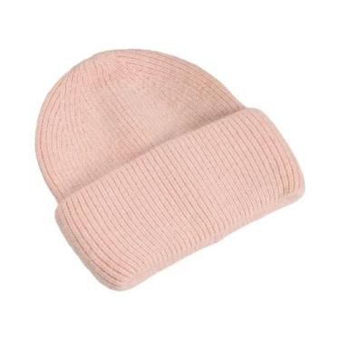 Imagem de Gorro Feminino Quente De Inverno Em Pele De Coelho Genuína, Touca Sóli
