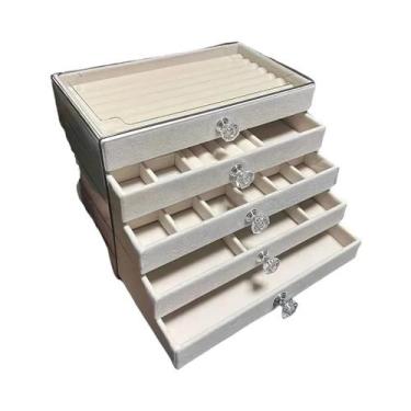 Imagem de Organizador De Joias Em Veludo Com 5 Camadas Para Exibição De Brincos 
