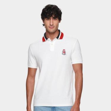 Imagem de Camisa Polo Tommy Hilfiger Herrinbone Detail Masculina, Branco, M