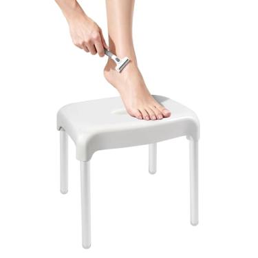 Imagem de Umimile Cadeira de chuveiro para chuveiro interno - altura fixa, assento de banho resistente de 150 kg - Banco de chuveiro de segurança antiderrapante para idosos e deficientes, montagem sem